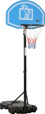Image de Panier de basket d'extérieur - Pied de basket - Hauteur réglable 160-210 cm - Pour 14 ans et + - Bleu/Noir