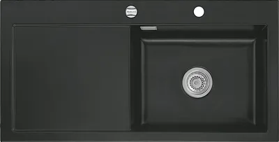Produktbild von Flächenbündige Spüle MERA 100 SL F Nigra Becken rechts mit Excenterbedienung