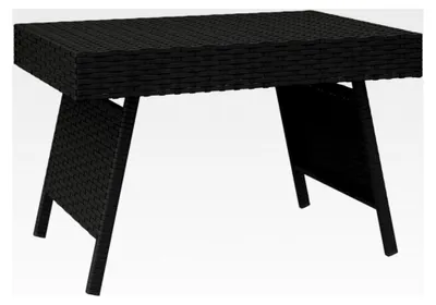 Produktbild von Klappbarer Beistelltisch für Innen- und Außenbereich, Gartentisch aus Poly Rattan, Schwarz
