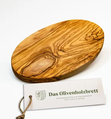 Produktbild von Frühstücksbrett aus Olivenholz, oval 25 cm