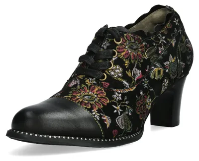 Produktbild von Laura Vita Damen Schnürpumps mit floraler Stickerei Elcodieo 231, Größe:37 EU, Farbe:Rot