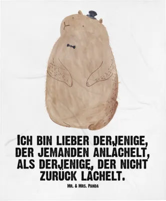 Produktbild von Mr. & Mrs. Panda Kinderwagendecke Murmeltier - Weiß - Geschenk, Plaid, Respekt, Babydecke, Erstlingsdecke, Freundlichkeit, Kinderdecke, Schlummerdecke, Anstand, Knigge