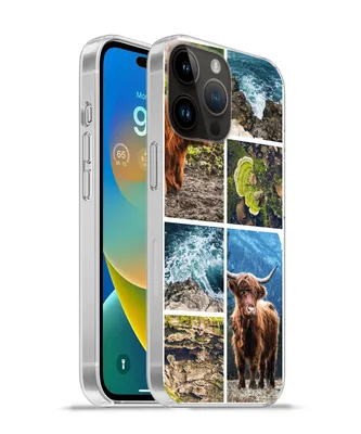 Produktbild von MuchoWow® Handyhülle Schutzhülle Hülle für Apple iPhone 14 Pro Max Schottische Highlander - Natur - Collage Silikon Softcase Handy Hülle - Hardcover