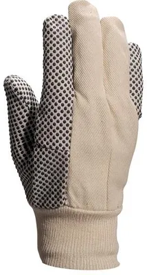 Image de Gant de travail coton picots beige/noir T8 - DELTA PLUS - CP14908