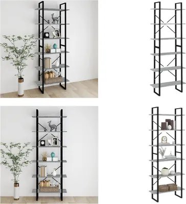 Zdjęcie produktu dla vidaXL Wysoka szafka Szara Sonoma 80x30x210 cm Materiał drewnopochodny - Regał na książki - Regały na książki - Półka na książki - Półki na książki