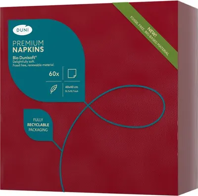 Produktbild von Duni -Dunisoft 60er Pack Servietten Bordeaux 40x40 cm