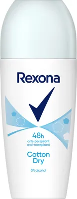 Zdjęcie produktu dla Rexona Deo Roll On Bawełna Dry antyperspirant bez alkoholu 50ml