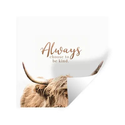 Produktbild von MuchoWow® Wandtattoo Wandsticker Wandaufkleber Schottischer Highlander - Sprichwörter - Tier 50x50 cm Selbstklebend und Repositionierbar - Selbstklebend - Fototapeten