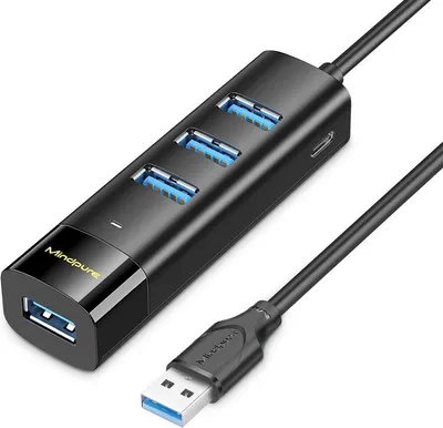 Zdjęcie produktu dla INF Rozdzielacz USB 3.0 4-portowy Hub - szybka transmisja danych i rozszerzenie możliwości laptopa 1 m