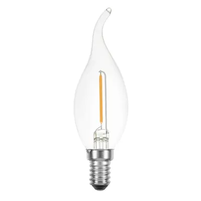 Produktbild von LED Filament Leuchtmittel Windstoß Kerze 1W fast 15W E14 klar 822 extra warmweiß 2200K