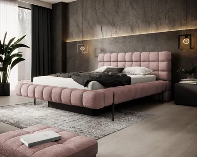 Produktbild von Polsterbett mit Stauraum 180x200 MINARO - rosa