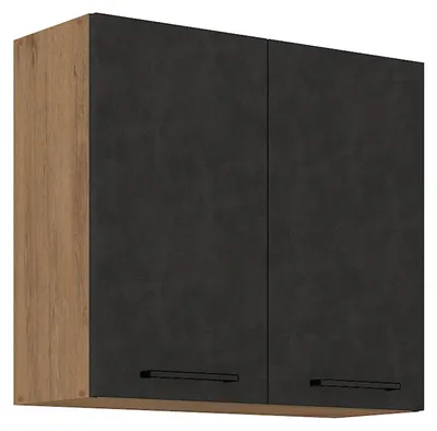 Produktbild von Vigo Hängeschrank 80 cm Eiche Lancelot Matera Grau Küchenzeile Küchenblock Küche