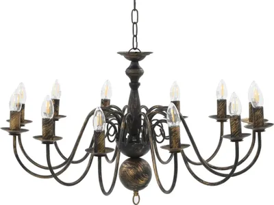 Immagine prodotto di Candelabro Stile Anticato Nero 12 Lampadine E14