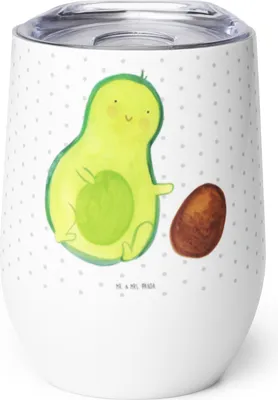 Produktbild von Mr. & Mrs. Panda thermosbecher Avocado Kern rollt - Weiß - Geschenk, kaffee tasse, glühweinbecher, Thermo Becher, Isolierbecher, Liebe, Schwangerschaft, Thermobecher