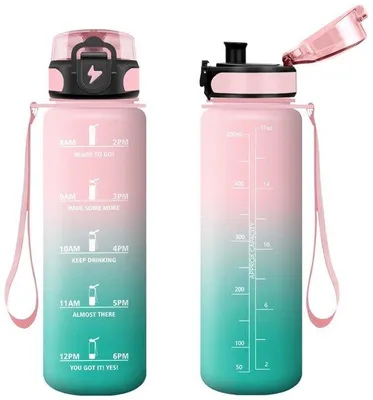 Productafbeelding van BPA-vrije Drinkfles met Rietje 500ml - Geschikt voor Jongeren en Volwassenen in Roze en Turquoise