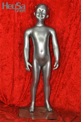 Produktbild von Kinder Schaufensterpuppe weiblich silber Mädchen Schaufensterfigur Mannequin