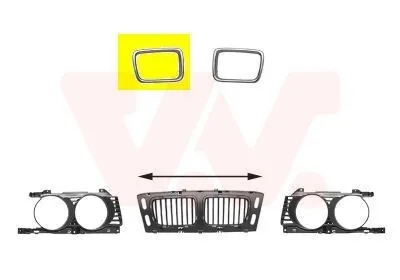 Obrázek produktu pro Rámeček mřížky chladiče VAN WEZEL 0635516 pravý pro BMW 5 Saloon (E34)