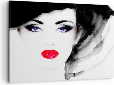 Produktbild von Bild auf Leinwand - Leinwandbild - Frau Gesicht - 120x80cm - Wand Bild - Wanddeko - Wandbilder - Leinwanddruck - Bilder - Kunstdruck - Wanddekoration - Leinwand bilder - Wandkunst - AA120x80-3756