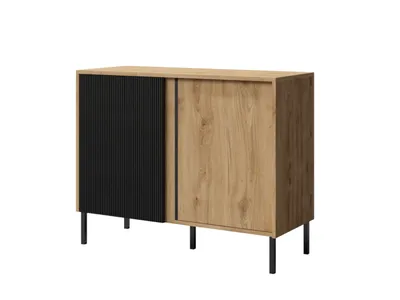 Produktbild von Kommode mit Lamellen 80 cm Schwarz JM04