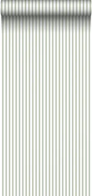 Produktbild von Sanders & Sanders Tapete Streifen Olivgrün und Weiß - 640416 - 53 cm x 10 m