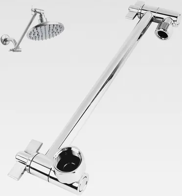 Produktbild von Duschkopfverlängerung, Edelstahl Duschkopf Verlängerungsarm, 288 mm Verstellbarer Duschkopf Verlängerung, Duscharm Verlängerung mit Sicherungsmuttern, G1/2'' Universalanschluss (1)