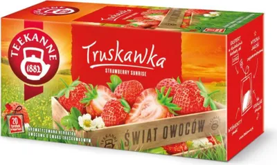 Produktbild von Teekanne Erdbeere Tee 20 Teebeutel - Erdbeer Früchtetee Mischung Ländertee 50g