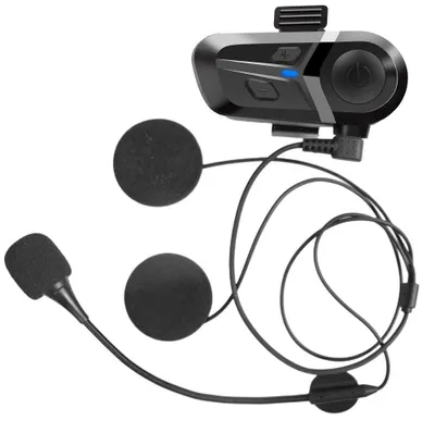 Bluetooth Helm-Headset – Freisprechen, Musik, Anrufe, 15h Akku