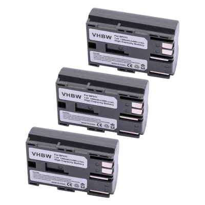 Produktbild von vhbw 3x Akku kompatibel mit Canon Media Storage Viewer M30, M80 Kamera (1300 mAh, 7,2 V, Li-Ion)