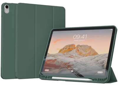 Imagen del producto de Funda Smart de Silicona tipo Libro para Apple iPad 11 (2025) 11 pulgada A16 / iPad 10 (2022) 10.9 pulgada - Verde oscuro