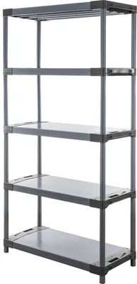 Produktbild von Kunststoffregal GREY BEAR | Tall | HxBxT 180x90x46cm | Fachlast 120kg | Grau