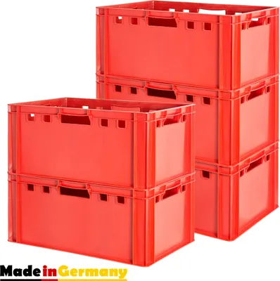 Produktbild von Fleischkiste E3 Fleischkiste Rot Fleischerkiste Fleischkisten Kiste Fleischkiste Eurobox Lebensmittelecht 60 x 40 Metzgerkiste Auswahl Kingpower, Anzahl:5