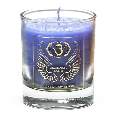 Immagine prodotto di Candela votiva profumata Arcangelo Raziel 6° chakra -- 4,5x4 cm