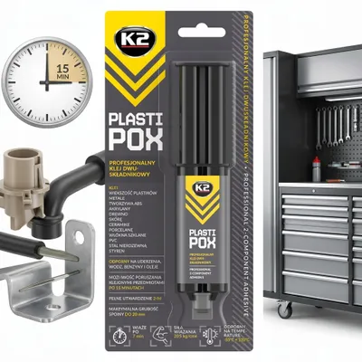 Produktbild von K2 PLASTIPOX Zweikomponenten-Kleber für Kunststoff, Gummi, Metall und Glas, 25 g, B478