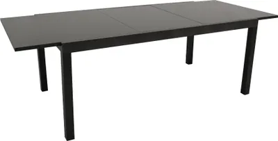 Produktbild von DEGAMO Gartentisch Ausziehtisch Glastisch ELBA 200/300x110cm, Alu anthrazit + Glas schwarz