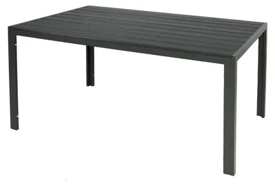 Produktbild von Großer Non-Wood Gartentisch aus Aluminium anthrazit / grau 180x90cm