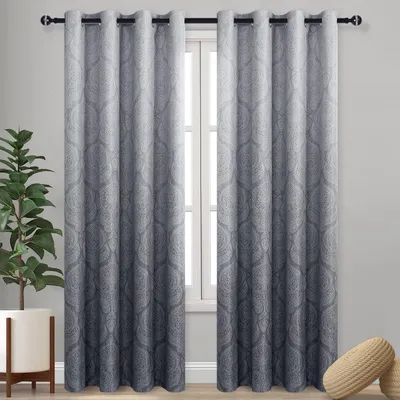 Verdunkelungsvorhänge Ombre Damast 2er-Set 132x224 cm
