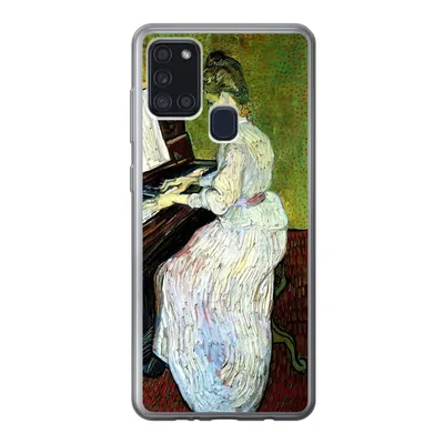 Produktbild von MuchoWow® Handyhülle Schutzhülle Hülle für Samsung Galaxy A21s Marguerite Gachet am Klavier - Vincent van Gogh Silikon Softcase Handy Hülle - Hartschale