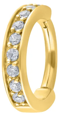 Produktbild von Wildcat Piercingringe - Hinged Ring aus Chirurgenstahl 316L, Körperstelle: Ohr, Nase, Lippe, Bauchnabel, Durchmesser: 9,0mm, Gold-Kristallklar
