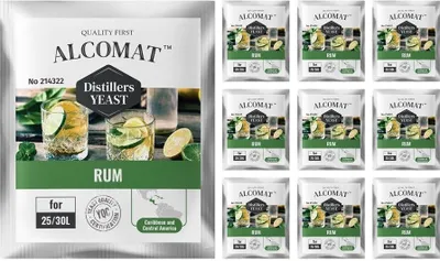 Produktbild von Rum Distillers Yeast ALCOMAT Alkohol Hefe | Gärhefe | Brennhefe | Rum Destillation | Alkoholtoleranz bis 13-14% 10er Set
