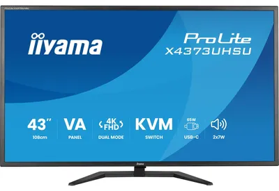 Produktbild von 43" VA-panel, 3840x2160 UHD - DLG 1920x1080 120Hz, 3ms, 450cdm², Speakers, 2xHDMI, 1xDisplayPort, 1x USB-C (95W PD), KVM, PBP&PIP, U