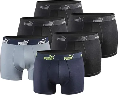 Produktbild von PUMA Herren Boxershorts 6er Pack Statement Edition Black-Navy-Blue New XL – Black-navy-blue-new