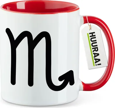 Produktbild von Huuraa Kaffeetasse Skorpion Sternzeichen Zeichen 330ml Rot Keramik Kaffeebecher Geschenkidee