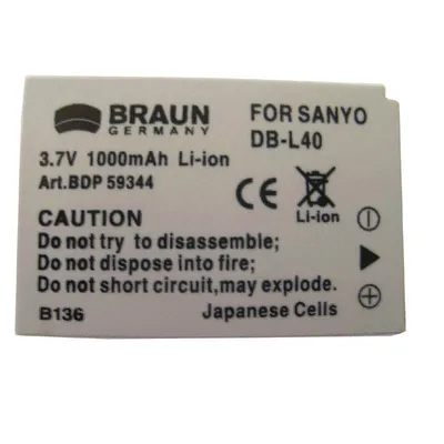 Zdjęcie produktu dla Akumulator SANYO DB-L40 (BDP-SDBL40, 1000 mAh)