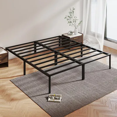 Produktbild von Vigevee Bettgestell Metallbett   90x200cm geräuscharm Bettrahmen hochtragfähig klappbar Metallbett Einzelbett