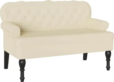 Produktbild von Chesterfield Bank Creme 119,5 x 64,5 x 75 cm Kunstleder