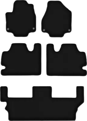 Zdjęcie produktu dla Dywaniki welurowe do Chrysler Pacifica II hybryda 7 os (2017-) - czarne dywaniki samochodowe BASIC komplet (5 szt.)