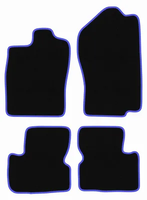 Image de Tapis de sol en moquette pour Opel Vectra A 1988-1995 (berline/liftback/à hayon) – jeu 4 pièces, noir/bleu, sur mesure – Wielganizator CARLUX