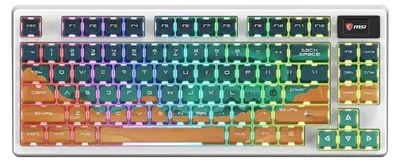 Imagen del producto de Teclado mecánico para juegos MSI FORGE GK600 TKL con diseño MARS, con cable