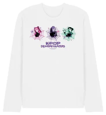 Productafbeelding van K-Pop Demon Hunters - T-shirt voor heren/dames, uni, lange mouwen, model TV43983 (maat L) (wit)