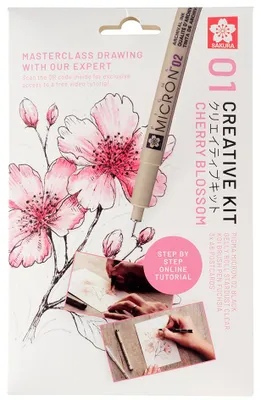 Zdjęcie produktu dla SAKURA POAK3A SAKURA Zestaw kreatywny „Kwiat wiśni”, 3 pisaki + papier